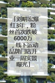 刘畊宏爆红3年，粉丝首次跌破6000万，线下运动品牌门店开业一周实景曝光